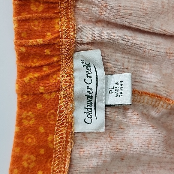 Coldwater Creek Cotton Orange  Floral Pattern Skort Size PL - Picture 7 of 12